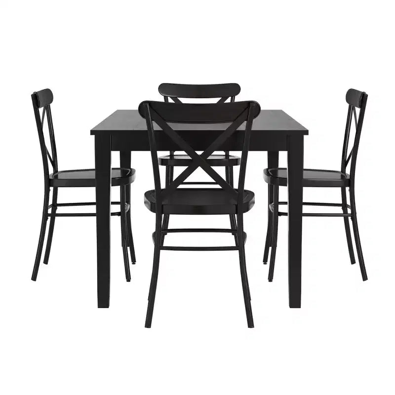 Ensemble de salle à manger Salido noir – 5 pièces – iNSPIRE Q