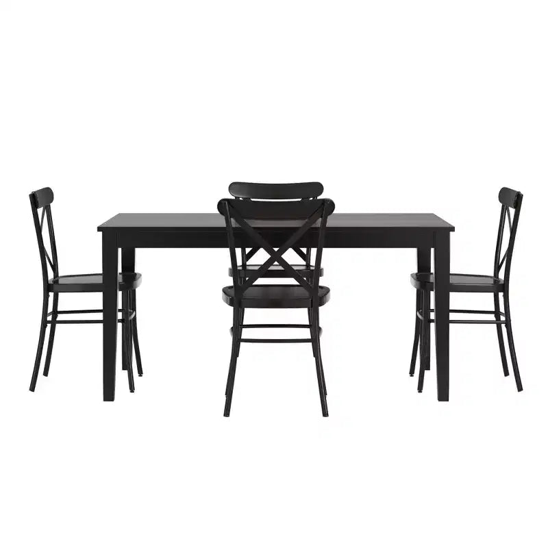 Ensemble de salle à manger Salido noir – 5 pièces – iNSPIRE Q
