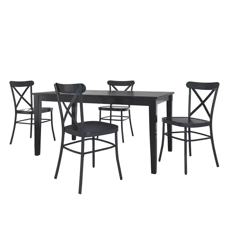 Ensemble de salle à manger Salido noir – 5 pièces – iNSPIRE Q
