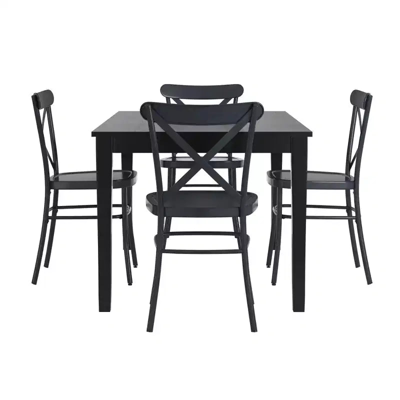 Ensemble de salle à manger Salido noir – 5 pièces – iNSPIRE Q