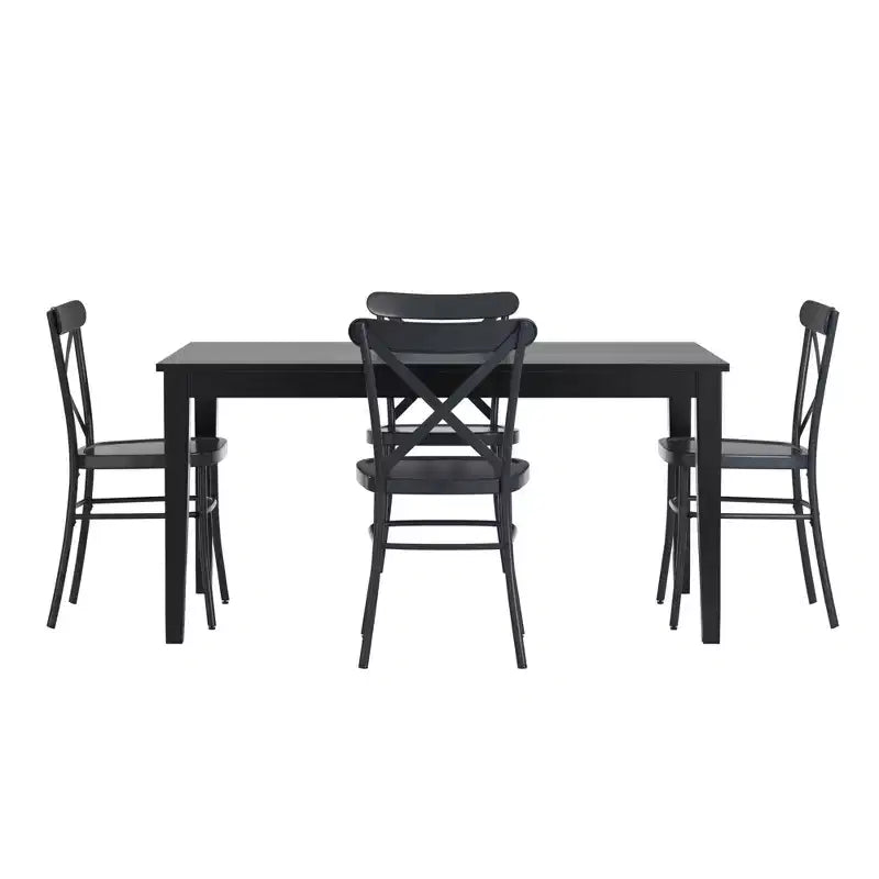 Ensemble de salle à manger Salido noir – 5 pièces – iNSPIRE Q