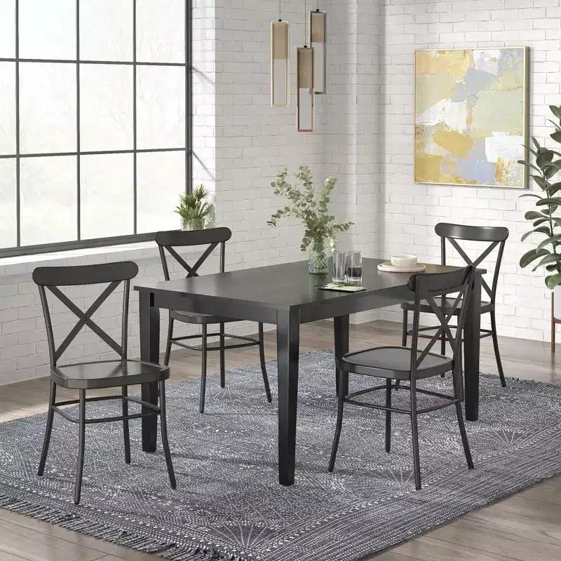 Ensemble de salle à manger Salido noir – 5 pièces – iNSPIRE Q