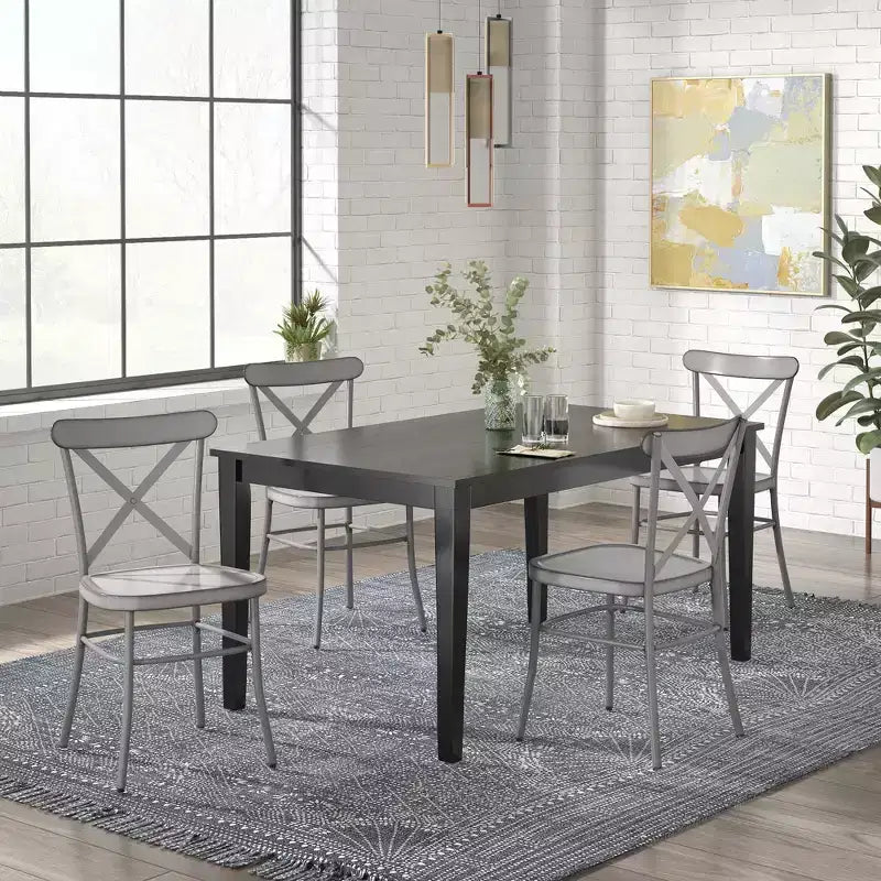 Ensemble de salle à manger Salido noir – 5 pièces – iNSPIRE Q