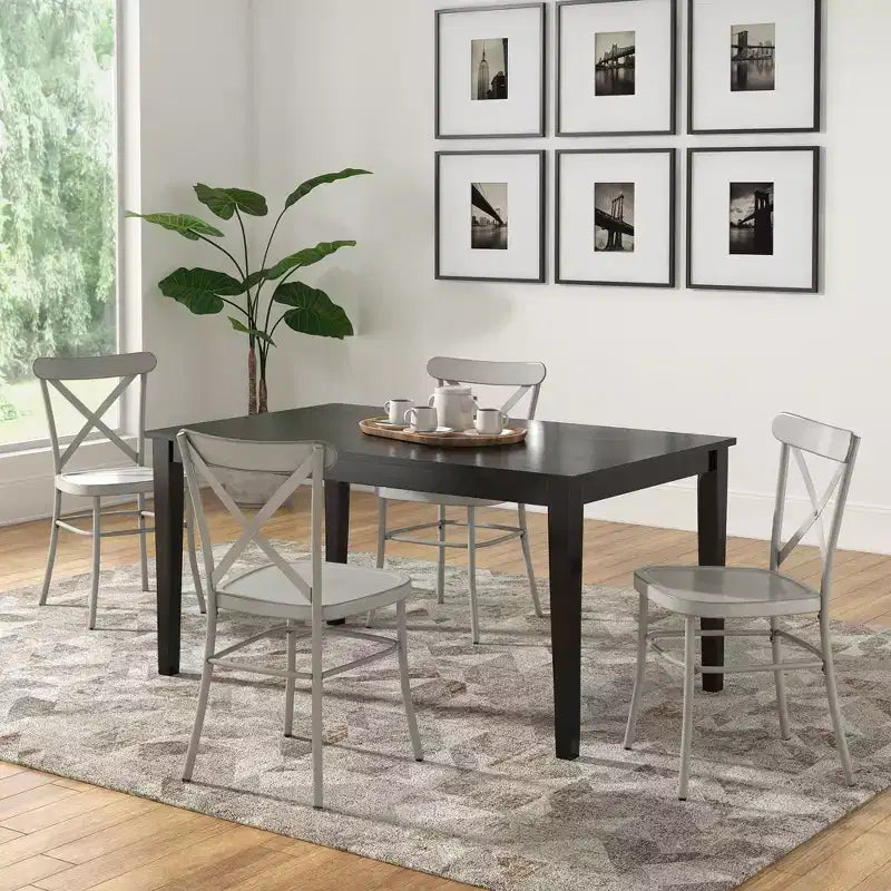 Ensemble de salle à manger Salido noir – 5 pièces – iNSPIRE Q