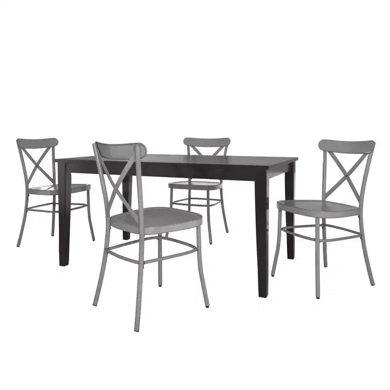 Ensemble de salle à manger Salido noir – 5 pièces – iNSPIRE Q