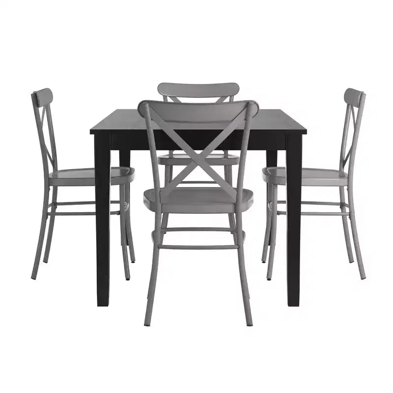 Ensemble de salle à manger Salido noir – 5 pièces – iNSPIRE Q