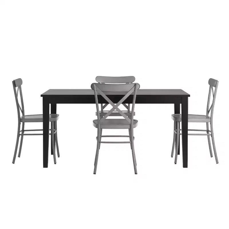 Ensemble de salle à manger Salido noir – 5 pièces – iNSPIRE Q