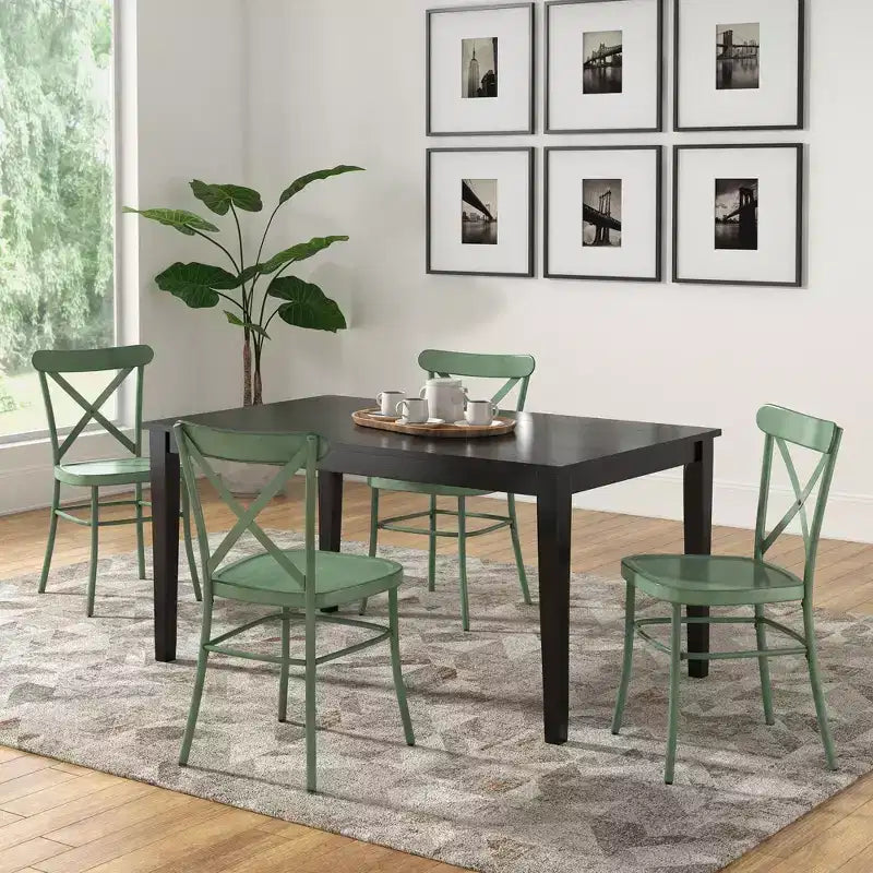 Ensemble de salle à manger Salido noir – 5 pièces – iNSPIRE Q