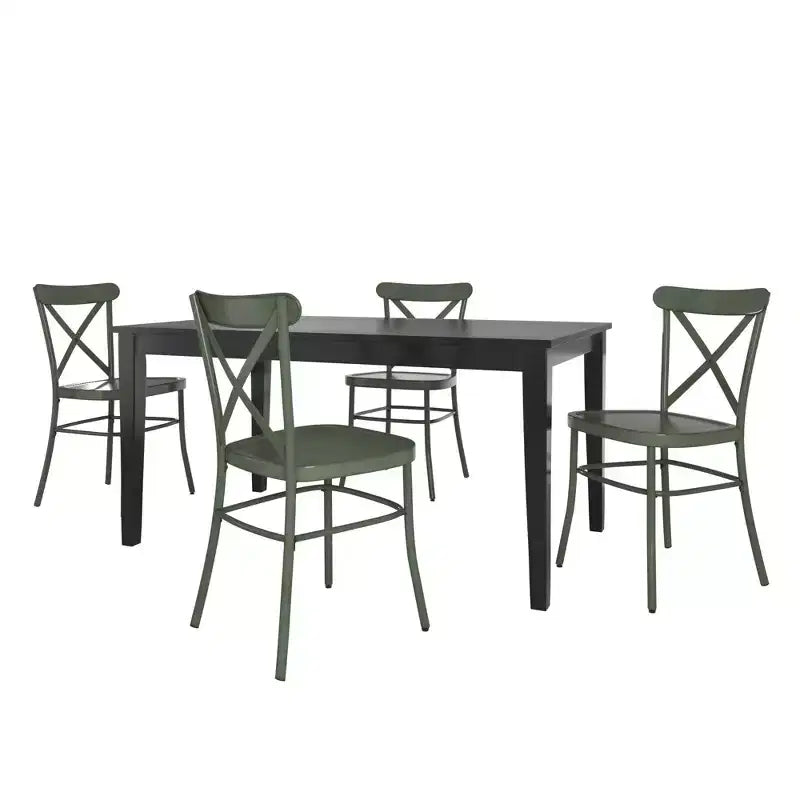 Ensemble de salle à manger Salido noir – 5 pièces – iNSPIRE Q
