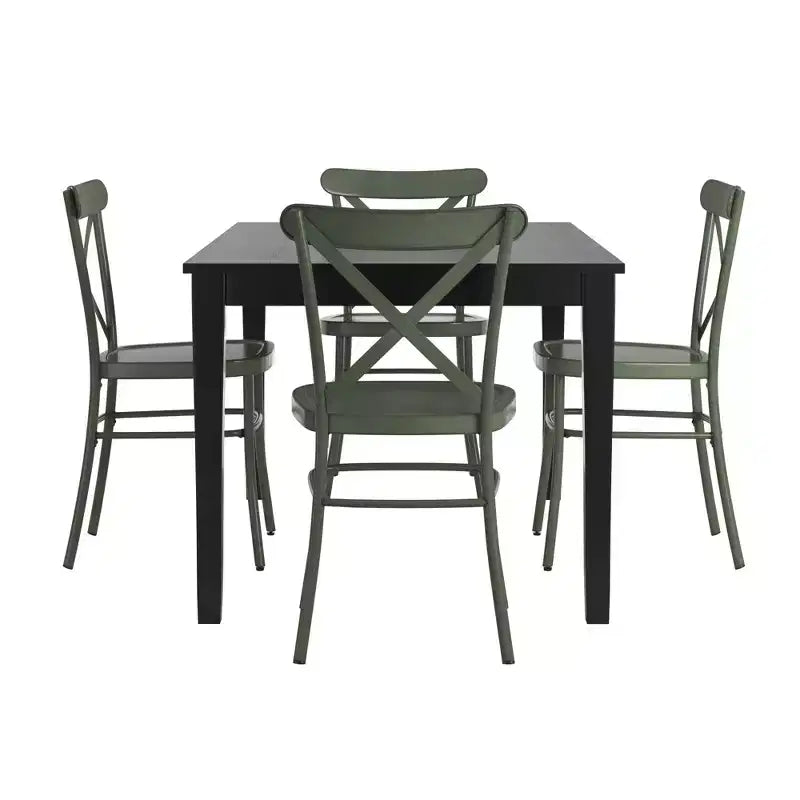 Ensemble de salle à manger Salido noir – 5 pièces – iNSPIRE Q