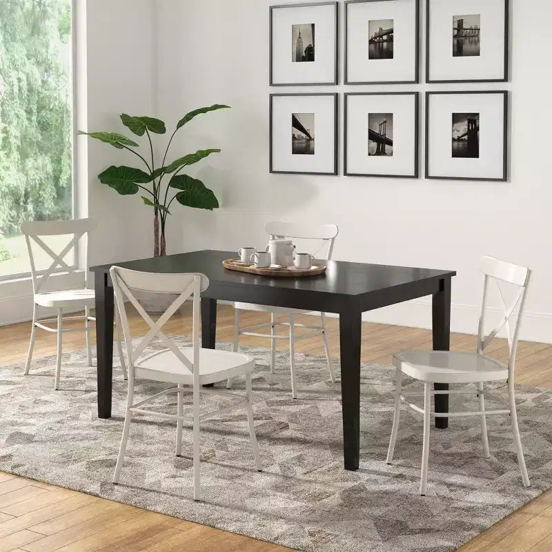 Ensemble de salle à manger Salido noir – 5 pièces – iNSPIRE Q