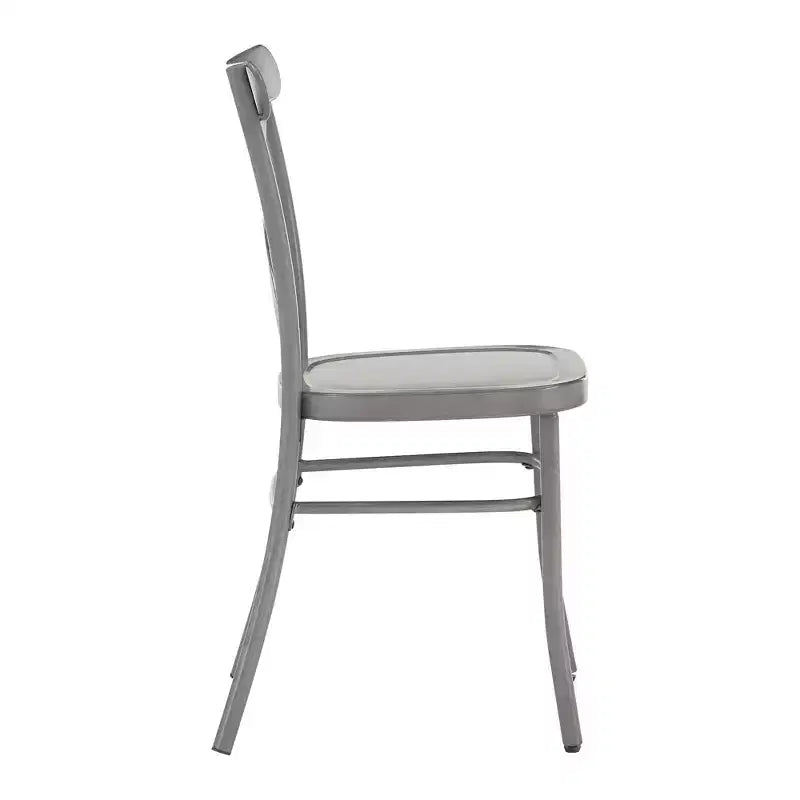 Table de salle à manger ronde Jolana avec plateau en chêne et pieds noirs et ensemble de chaises en métal à dossier en X - iNSPIRE Q