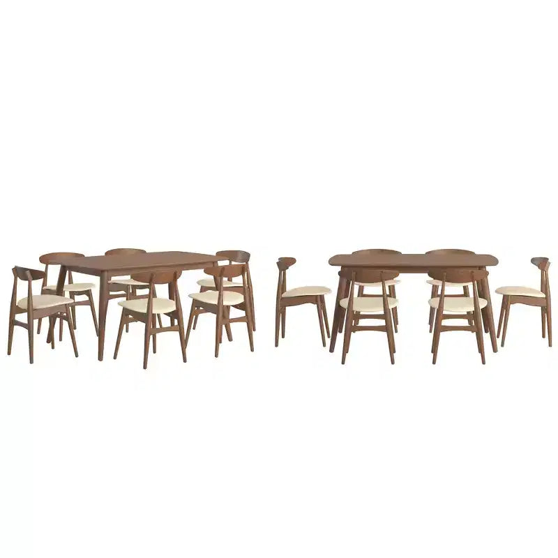 Ensemble de salle à manger Cortland 7 pièces à pieds coniques, style moderne du milieu du siècle - iNSPIRE Q