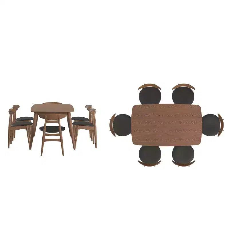 Ensemble de salle à manger Cortland 7 pièces à pieds coniques, style moderne du milieu du siècle - iNSPIRE Q