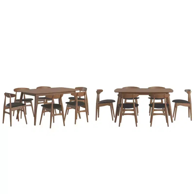 Ensemble de salle à manger Cortland 7 pièces à pieds coniques, style moderne du milieu du siècle - iNSPIRE Q