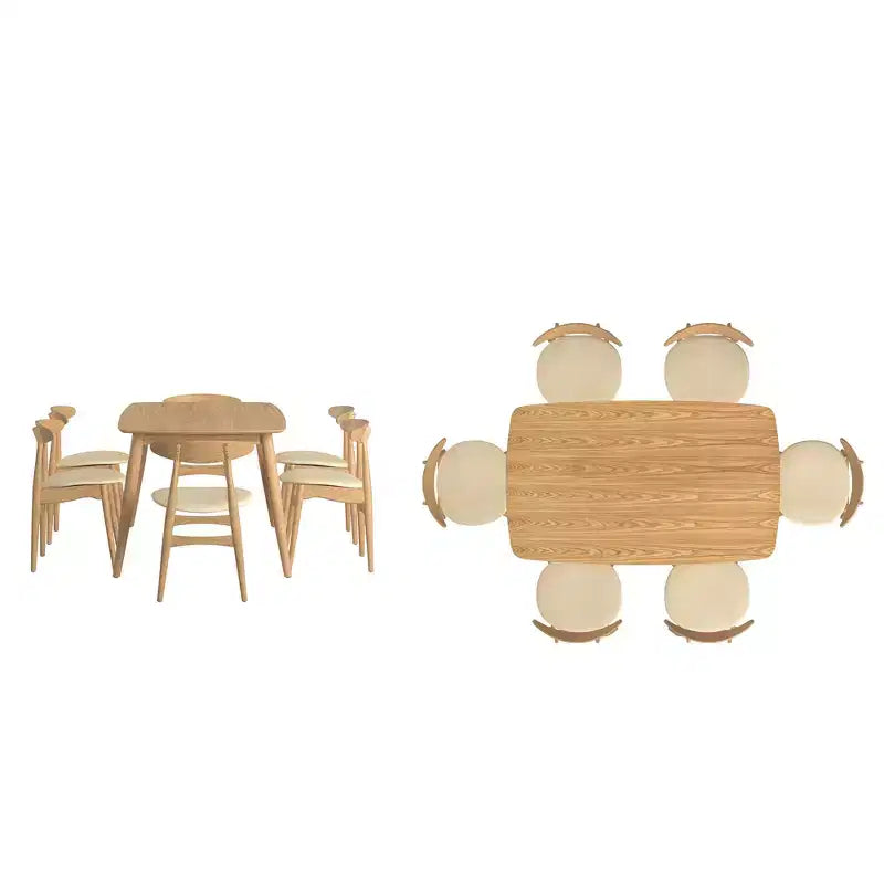 Ensemble de salle à manger Cortland 7 pièces à pieds coniques, style moderne du milieu du siècle - iNSPIRE Q