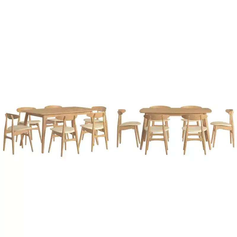 Ensemble de salle à manger Cortland 7 pièces à pieds coniques, style moderne du milieu du siècle - iNSPIRE Q