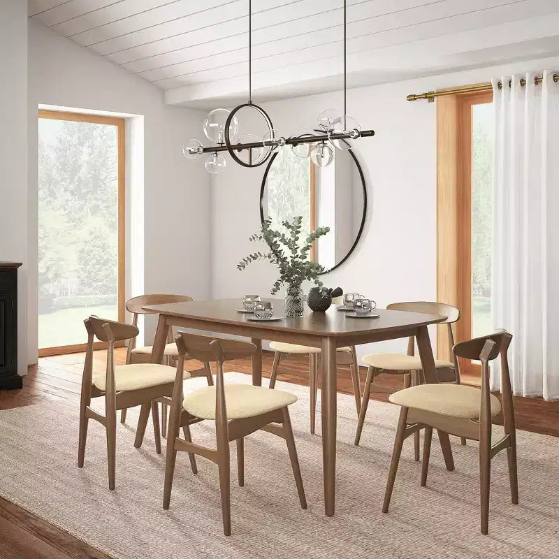 Cortland 7-Piece Mid-Century Modern Tapered Dining Set - iNSPIRE Q
