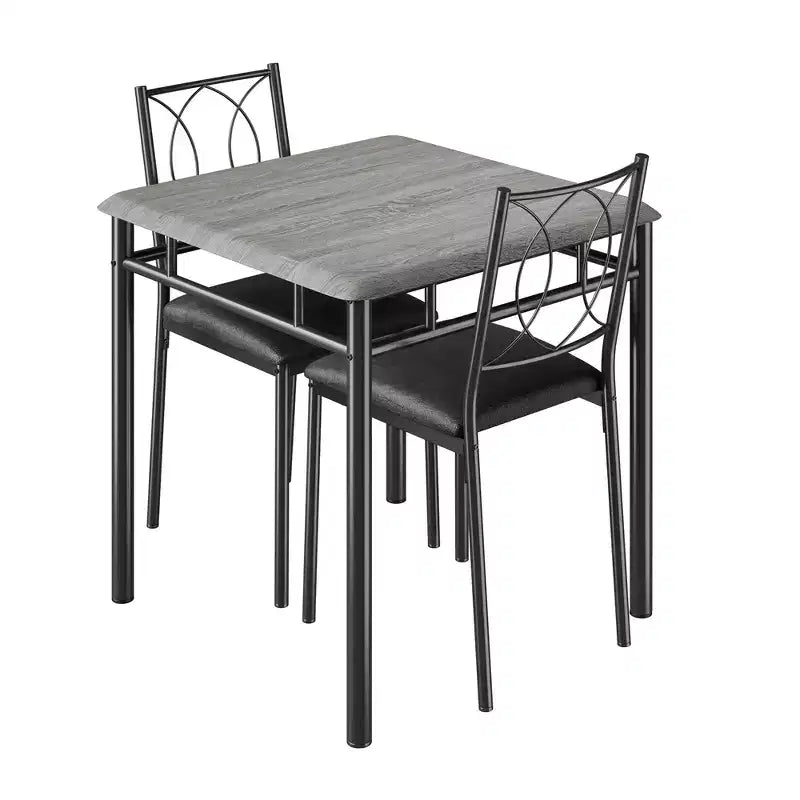 Ensemble table de salle à manger de ferme pour 2 avec 2 chaises rembourrées, table de cuisine en bois peu encombrante pour appartements, mobilier de salle à manger compact
