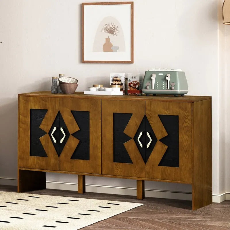 60 Mid Century Modern Sideboard Buffet Cabinet with Storage for Stylish Home Organization