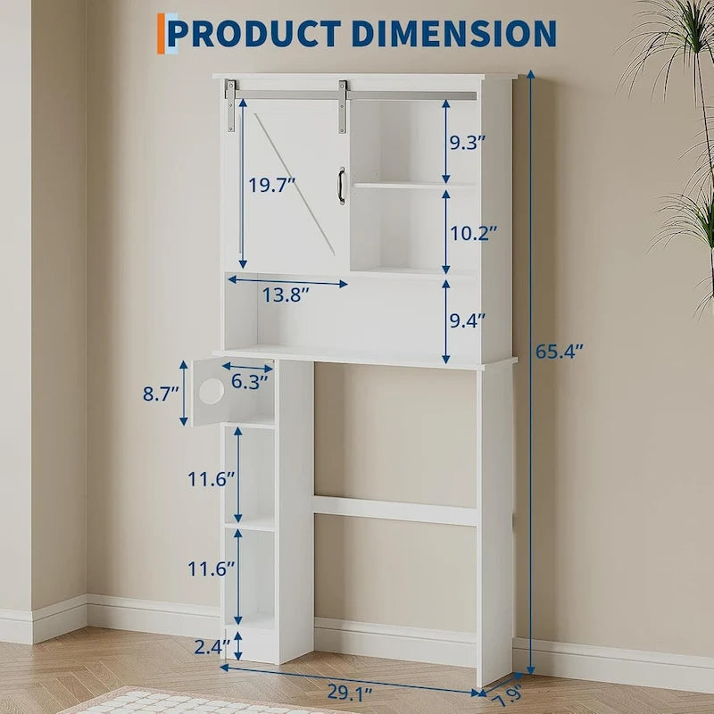 Armoire de Rangement Double Porte pour Toilettes avec Étagères Ajustables, Organisateur de Salle de Bain, Porte-Papier Toilette