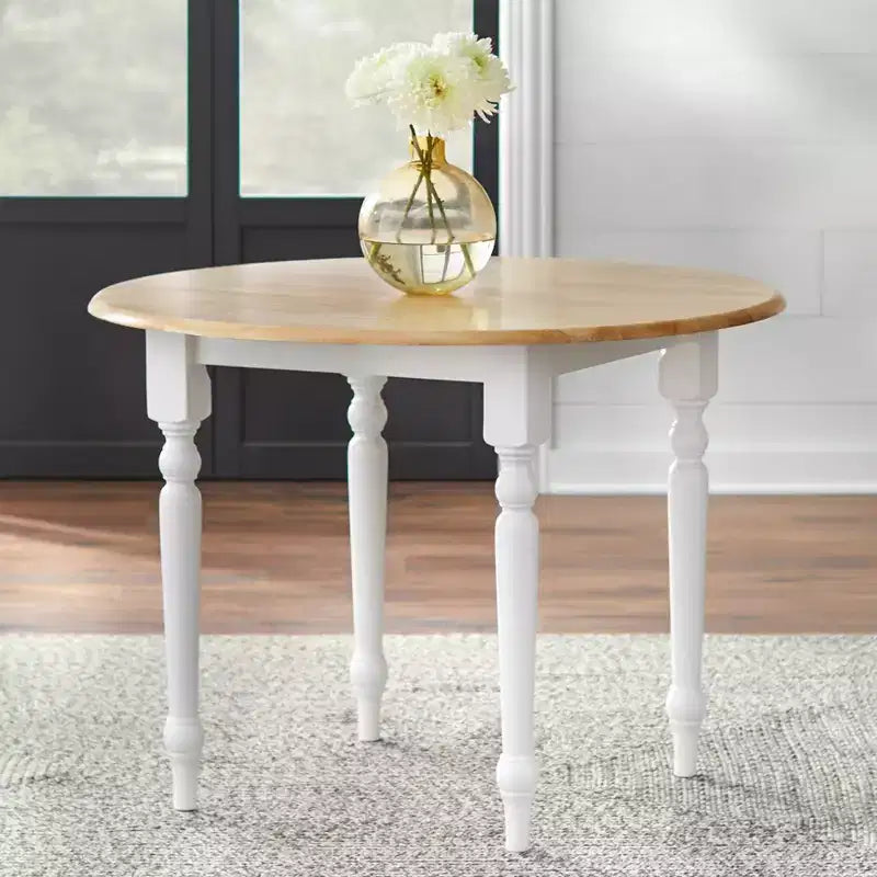 Ensemble de salle à manger Buylateral 5 pièces Virginia Farmhouse, table ronde à rallonges