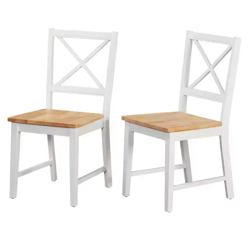 Ensemble de salle à manger Buylateral 5 pièces Virginia Farmhouse, table ronde à rallonges