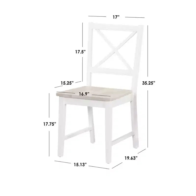 Ensemble de salle à manger Buylateral 5 pièces Virginia Farmhouse, table ronde à rallonges