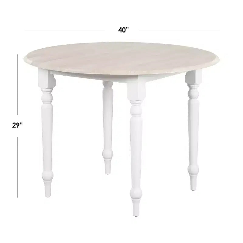 Ensemble de salle à manger Buylateral 5 pièces Virginia Farmhouse, table ronde à rallonges