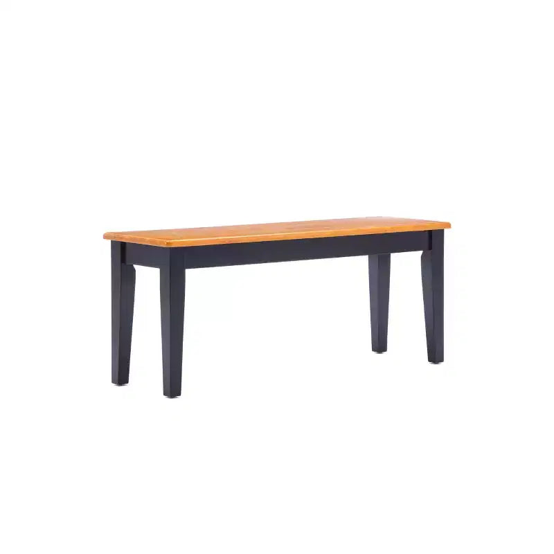 Boraam Ensemble de salle à manger 6 pièces Shaker Bois/Noir/Chêne : comprend un banc, style moderne du milieu du siècle, 6 places