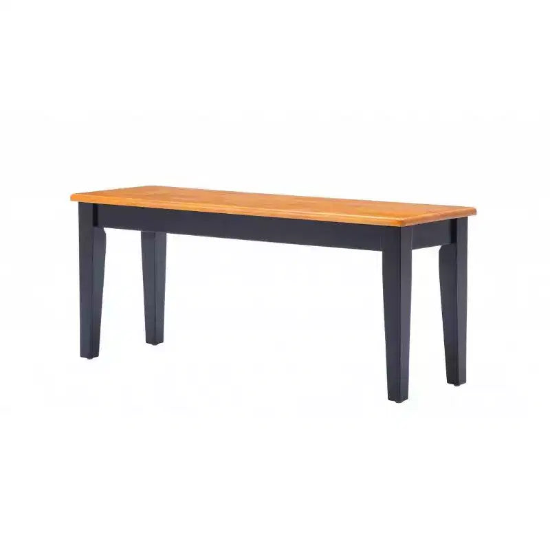 Boraam Ensemble de salle à manger 6 pièces Shaker Bois/Noir/Chêne : comprend un banc, style moderne du milieu du siècle, 6 places