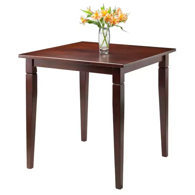 Ensemble de salle à manger 3 pièces Kingsgate avec 2 chaises à dossier échelle Hamilton en bois/marron - Winsome : Milieu de siècle moderne, carré, non-extensible