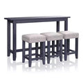 4pc Rockland Counter Height Dining Set Antique Blue - HOMES: Inside + Out: USB Port, Padded Stools, Trestle Base