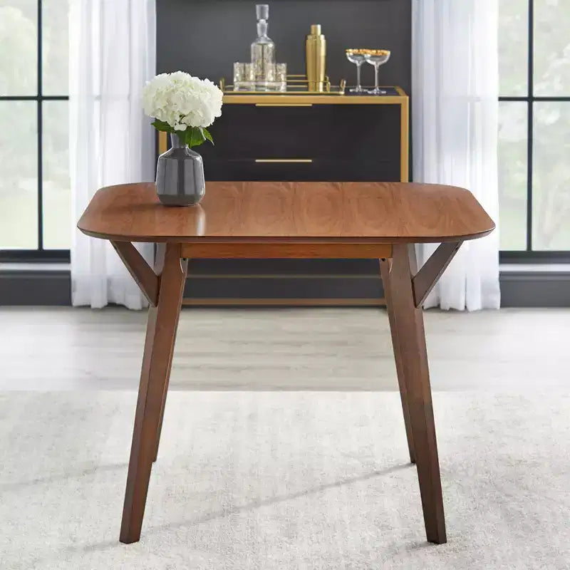 Buylateral Ensemble de 3 chaises de salle à manger Vance en similicuir style Mid-Century Modern Noyer/Noir : Mid-Century Modern, Chaises en similicuir