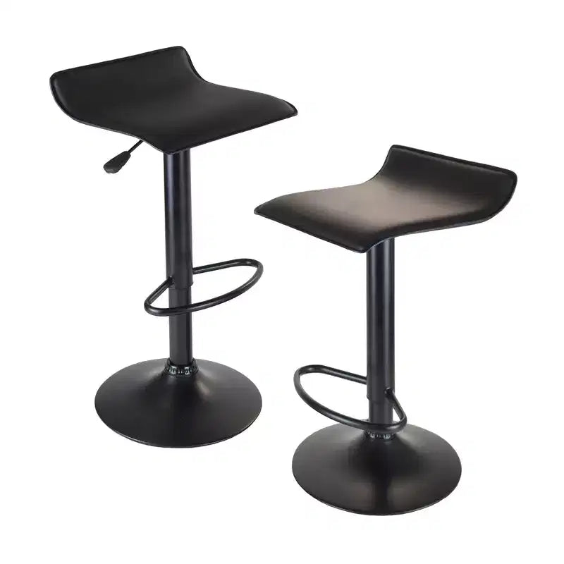 Ensemble de salle à manger 3 pièces Obsidian à hauteur de comptoir avec tabourets réglables à vérin pneumatique Bois/Noir - Winsome