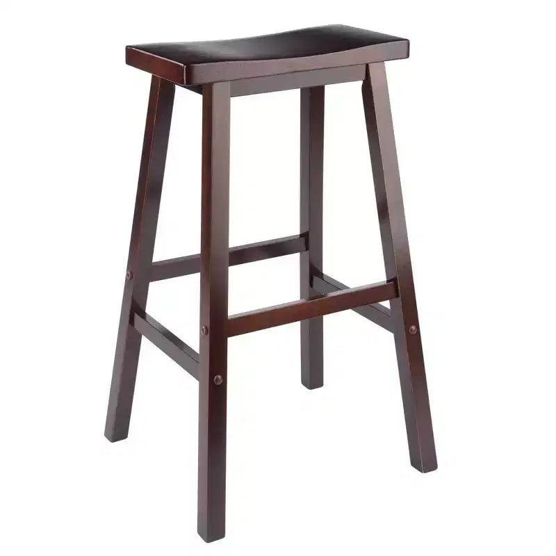 Ensembles de salle à manger 3 pièces Inglewood à hauteur de comptoir avec tabourets de bar à siège en selle Bois/Noyer - Winsome