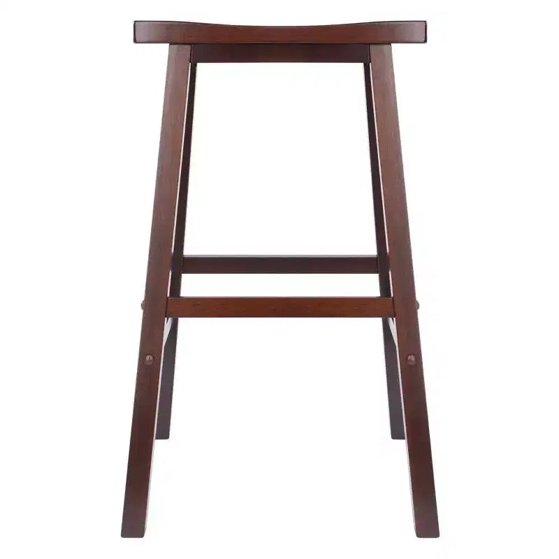 Ensembles de salle à manger 3 pièces Inglewood à hauteur de comptoir avec tabourets de bar à siège en selle Bois/Noyer - Winsome