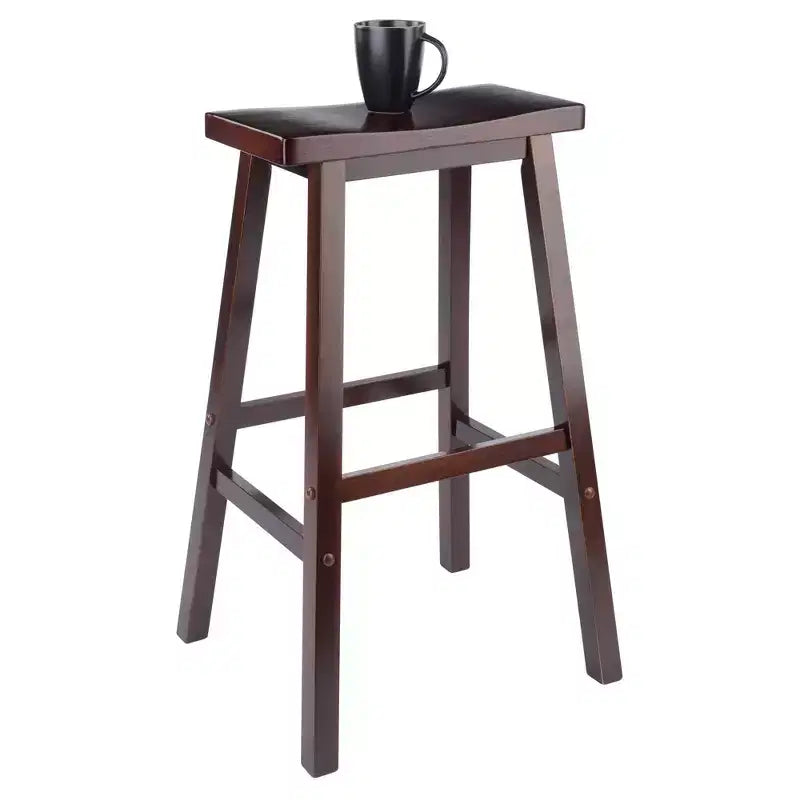 Ensembles de salle à manger 3 pièces Inglewood à hauteur de comptoir avec tabourets de bar à siège en selle Bois/Noyer - Winsome