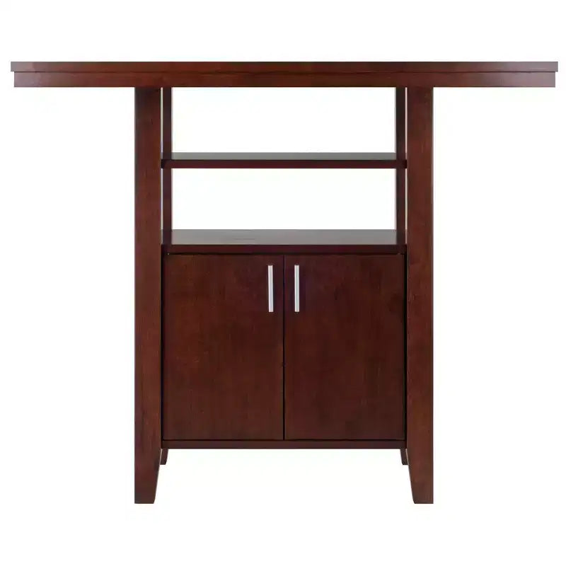 Ensemble de salle à manger 3 pièces Albany de hauteur comptoir Winsome avec tabourets à dossier échelle Noyer : Style traditionnel, table rectangulaire 4 places