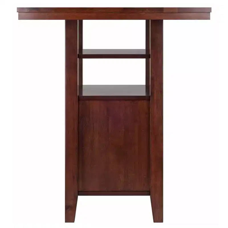 Ensemble de salle à manger 3 pièces Albany de hauteur comptoir Winsome avec tabourets à dossier échelle Noyer : Style traditionnel, table rectangulaire 4 places