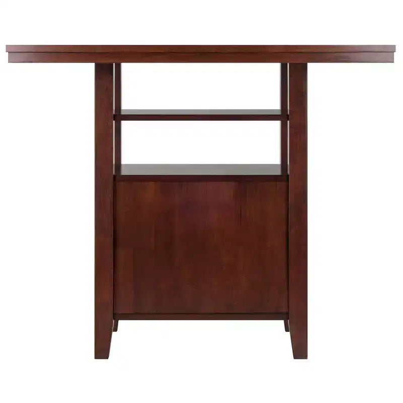 Ensemble de salle à manger 3 pièces Albany de hauteur comptoir Winsome avec tabourets à dossier échelle Noyer : Style traditionnel, table rectangulaire 4 places