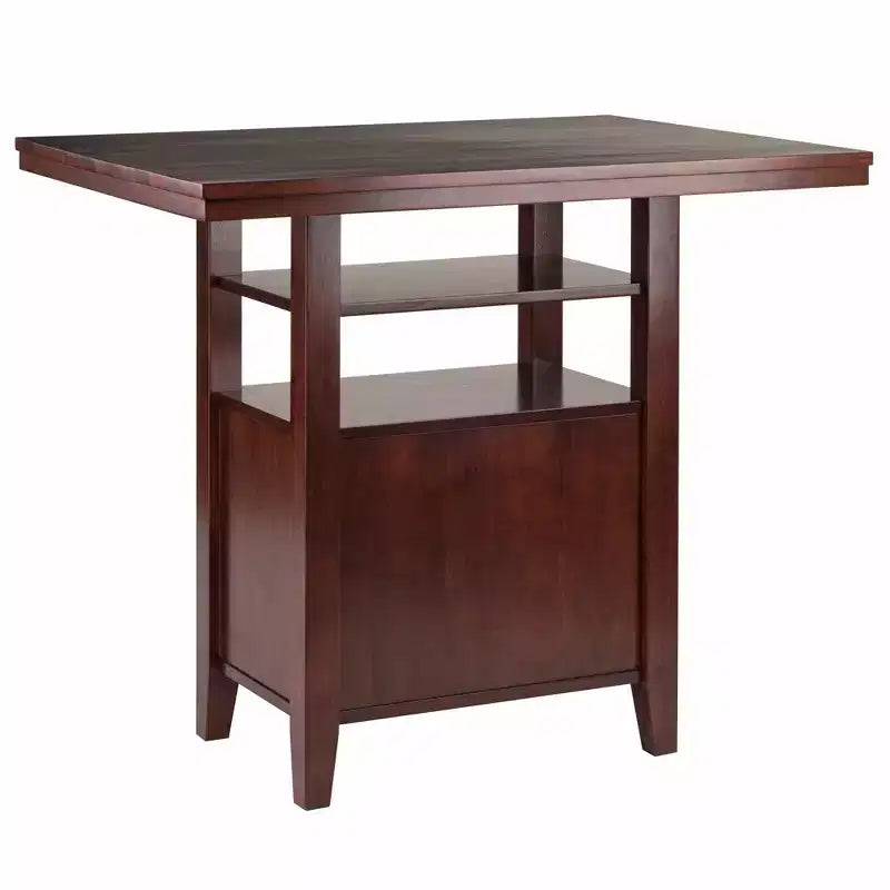 Ensemble de salle à manger 3 pièces Albany de hauteur comptoir Winsome avec tabourets à dossier échelle Noyer : Style traditionnel, table rectangulaire 4 places