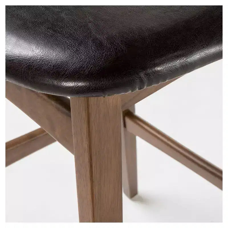 Christopher Knight Home Ensemble de salle à manger 3 pièces Moria 42" hauteur bar Noyer naturel : style scandinave, tabourets en similicuir