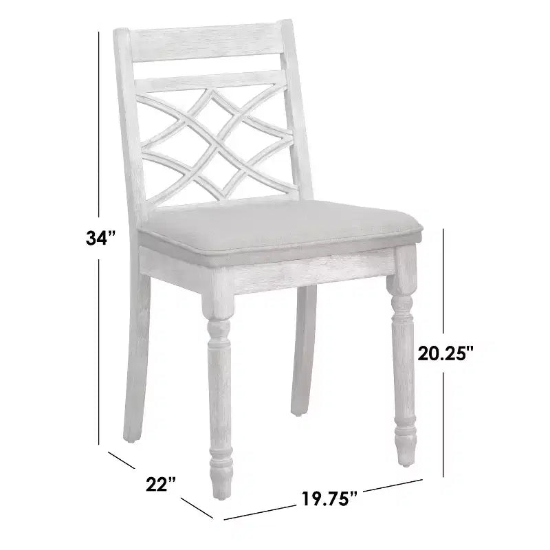 Lifestorey Belterra Ensemble de salle à manger 5 pièces piédestal rond 45 po noyer vintage/blanc