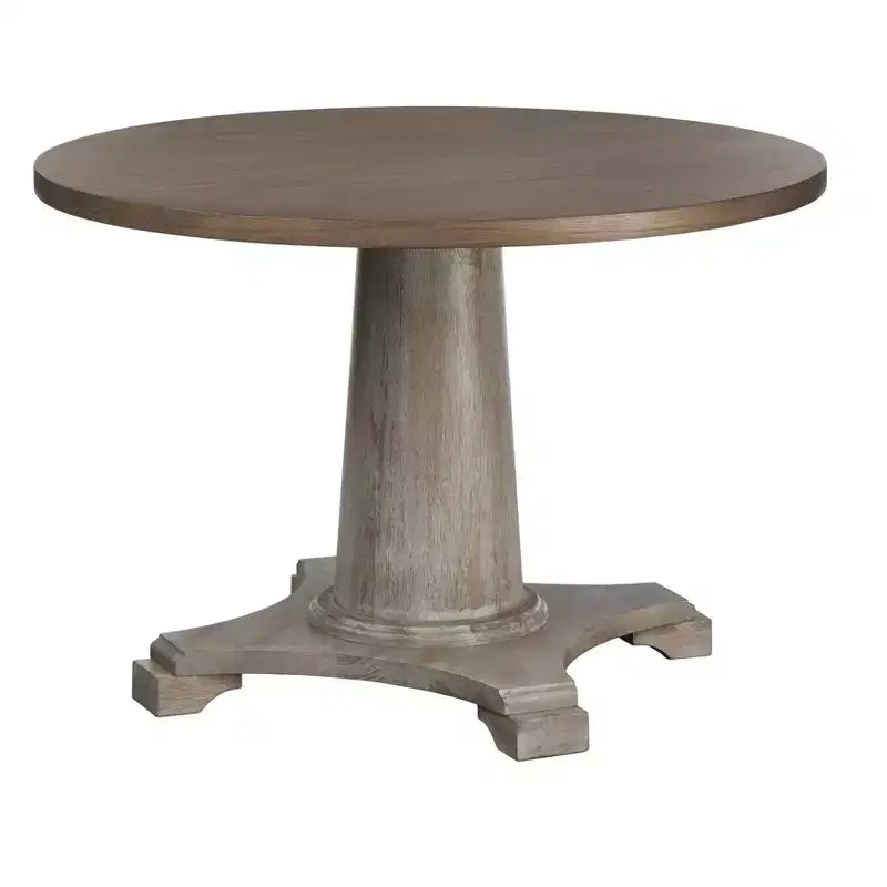 Lifestorey Belterra Ensemble de salle à manger 5 pièces piédestal rond 45 po noyer vintage/blanc
