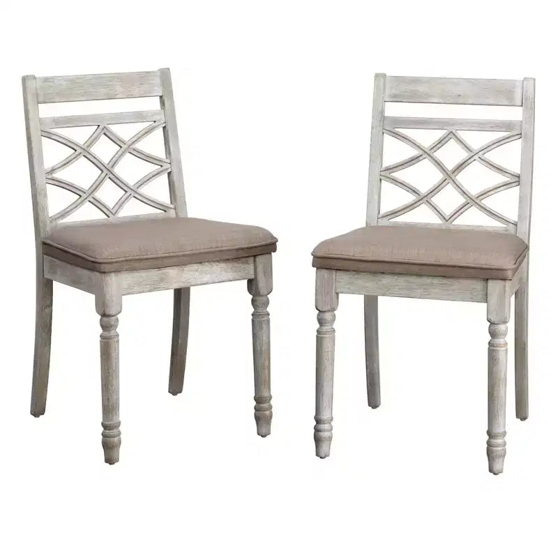 Lifestorey Belterra Ensemble de salle à manger 5 pièces piédestal rond 45 po noyer vintage/blanc