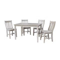 5pc Solid Wood Dining Set with 4 Chairs, Rectangle Table - International Concepts
