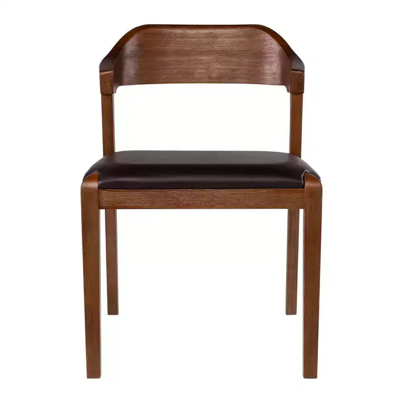 Ensemble de salle à manger extensible 7 pièces Boraam Rasmus avec 2 chaises latérales et 4 fauteuils, couleur châtaignier : similicuir moderne, 8 places