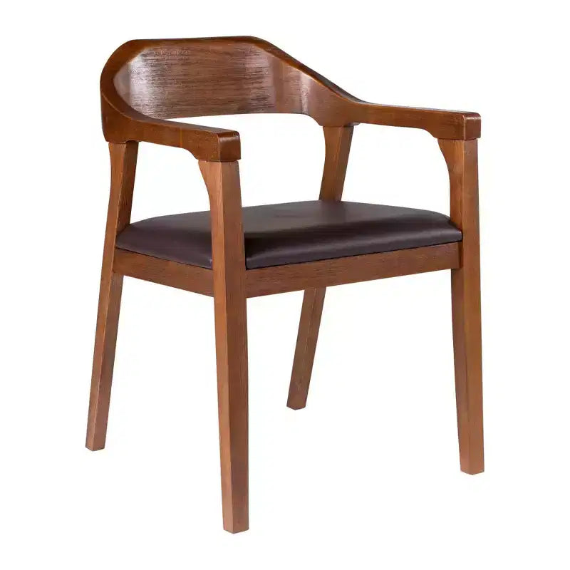 Ensemble de salle à manger extensible 7 pièces Boraam Rasmus avec 2 chaises latérales et 4 fauteuils, couleur châtaignier : similicuir moderne, 8 places