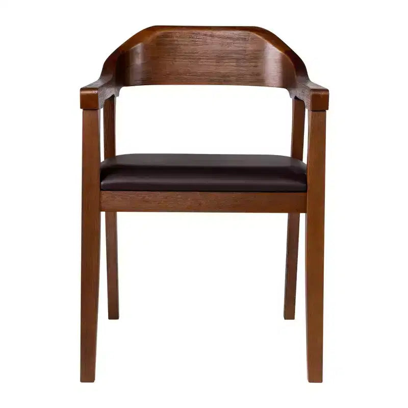 Ensemble de salle à manger extensible 7 pièces Boraam Rasmus avec 2 chaises latérales et 4 fauteuils, couleur châtaignier : similicuir moderne, 8 places